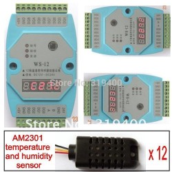 Humidity Temperature Module 12AI AM2301 12bit RS485 Modbus LED Meter