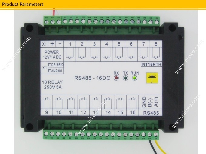 16-DO-220V-5A-Relay-Optical-isolate-TVS-protection-RS485-Modbus-Module-with-18B2